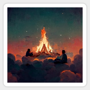 Campfire in Heaven - best selling Sticker
